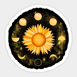 Moon and stars Sticker